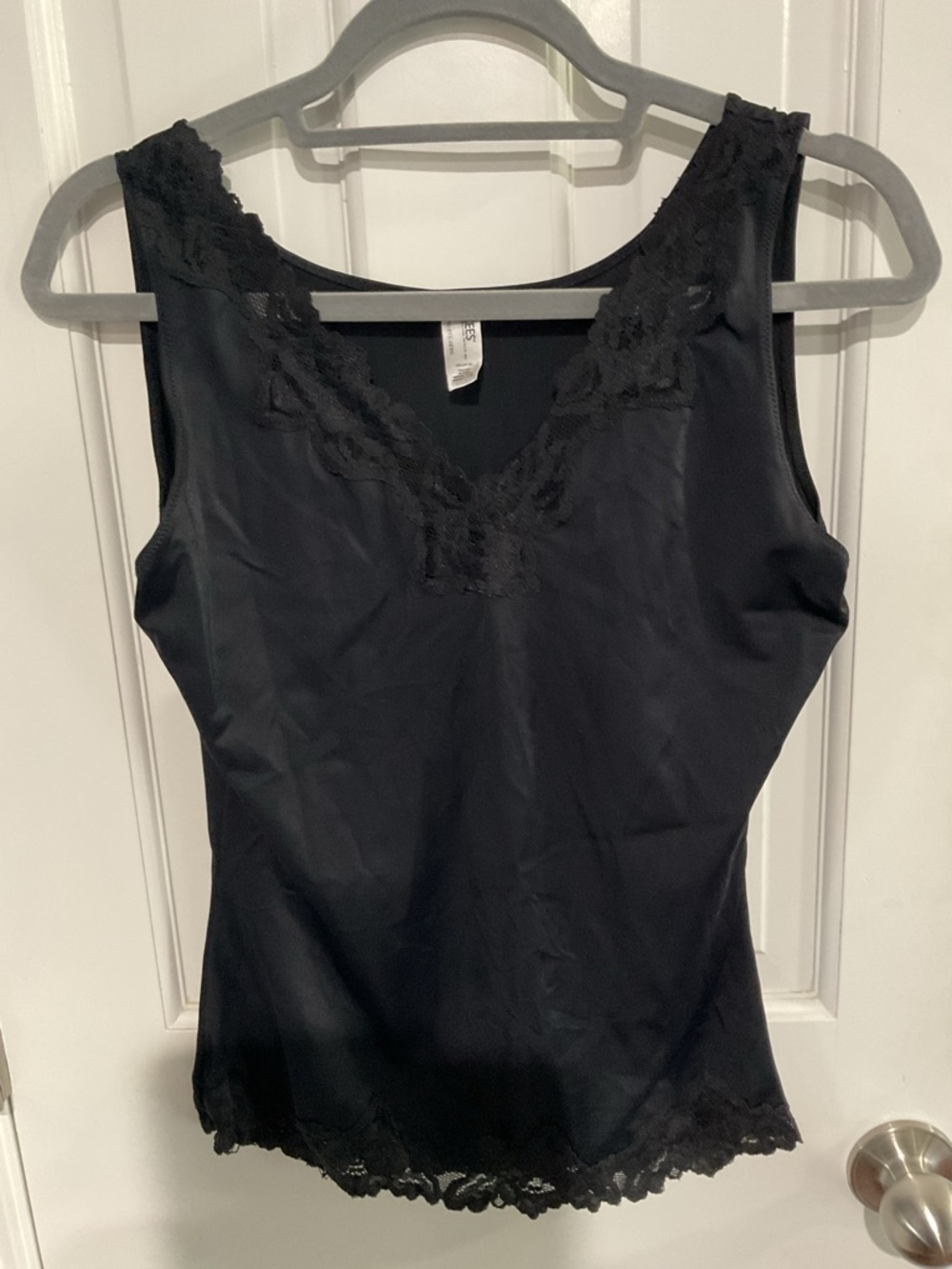 NWOT Flexees Black Lace Trim Tank Top 2XL